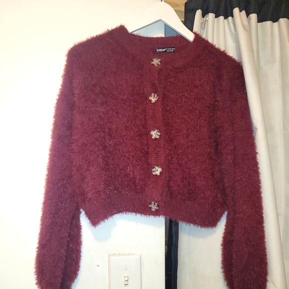 Shein Fuzzy button up sweater Size L - Picture 1 of 3